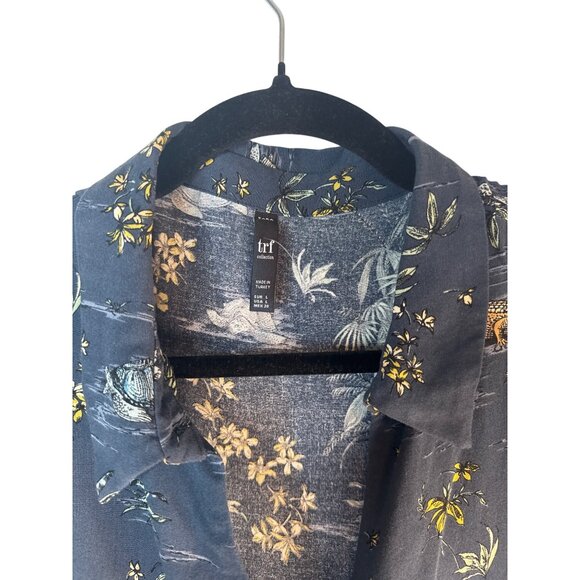 2/$30 ZARA Srpl Collection Large Long Sleeve Viscose Shirt  Botanical & Animal - Picture 10 of 14